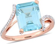 Julianna B. Blue Topaz & Diamond Cocktail Ring 14k