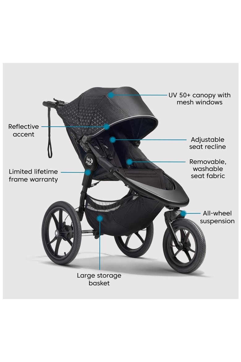Summit™ X3 Single Jogging Stroller, Alternate, color, MIDNIGHT BLACK