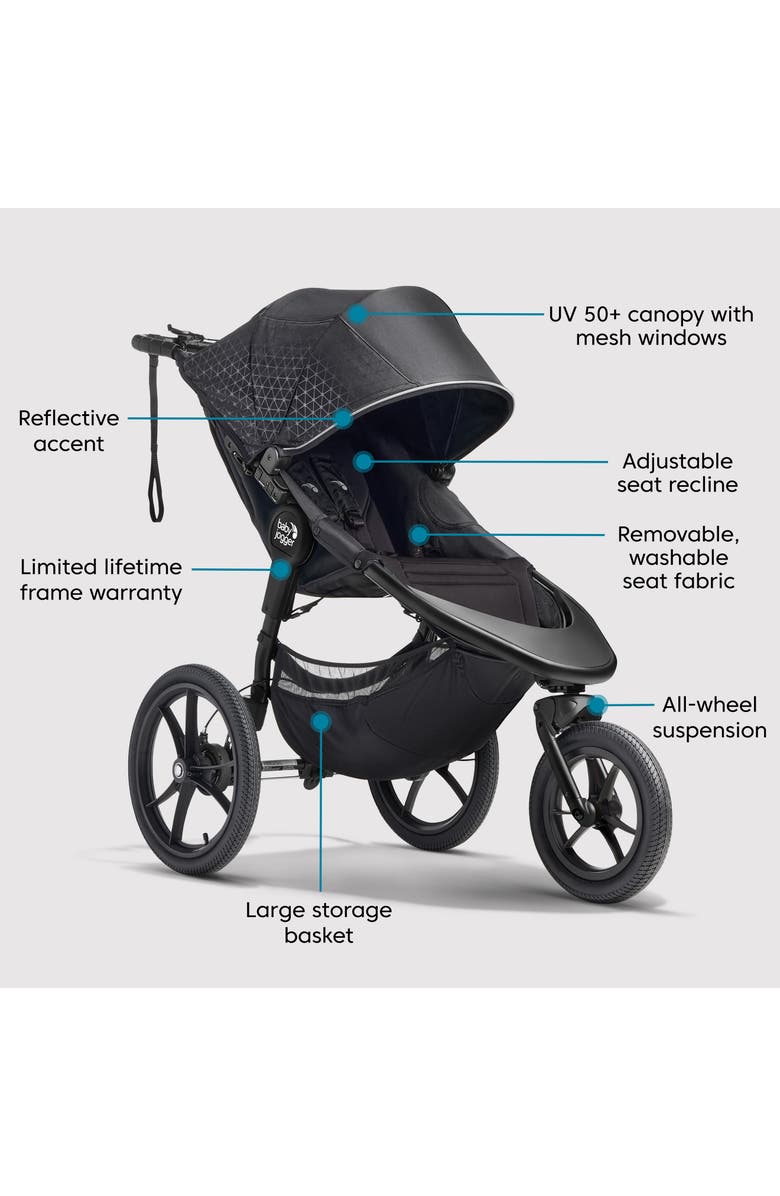 Baby Jogger Summit<sup>™</sup> X3 Single Jogging Stroller, Alternate, color, Midnight Black