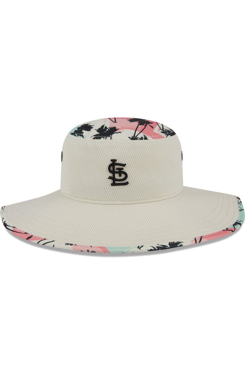 New Era Men's New Era Natural St. Louis Cardinals Retro Beachin' Bucket Hat, Alternate, color, 