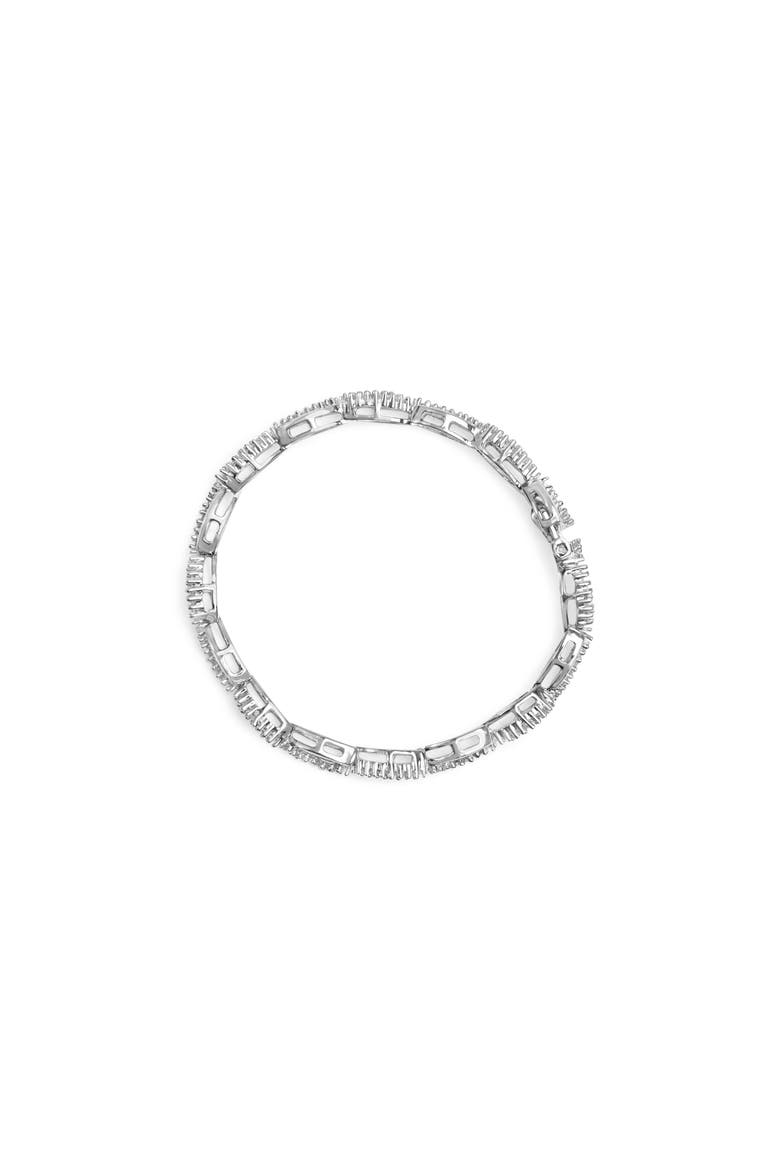 14K White Gold 2.00 Cttw Diamond Swirl and Pear Shape Link Bracelet, Alternate, color, White