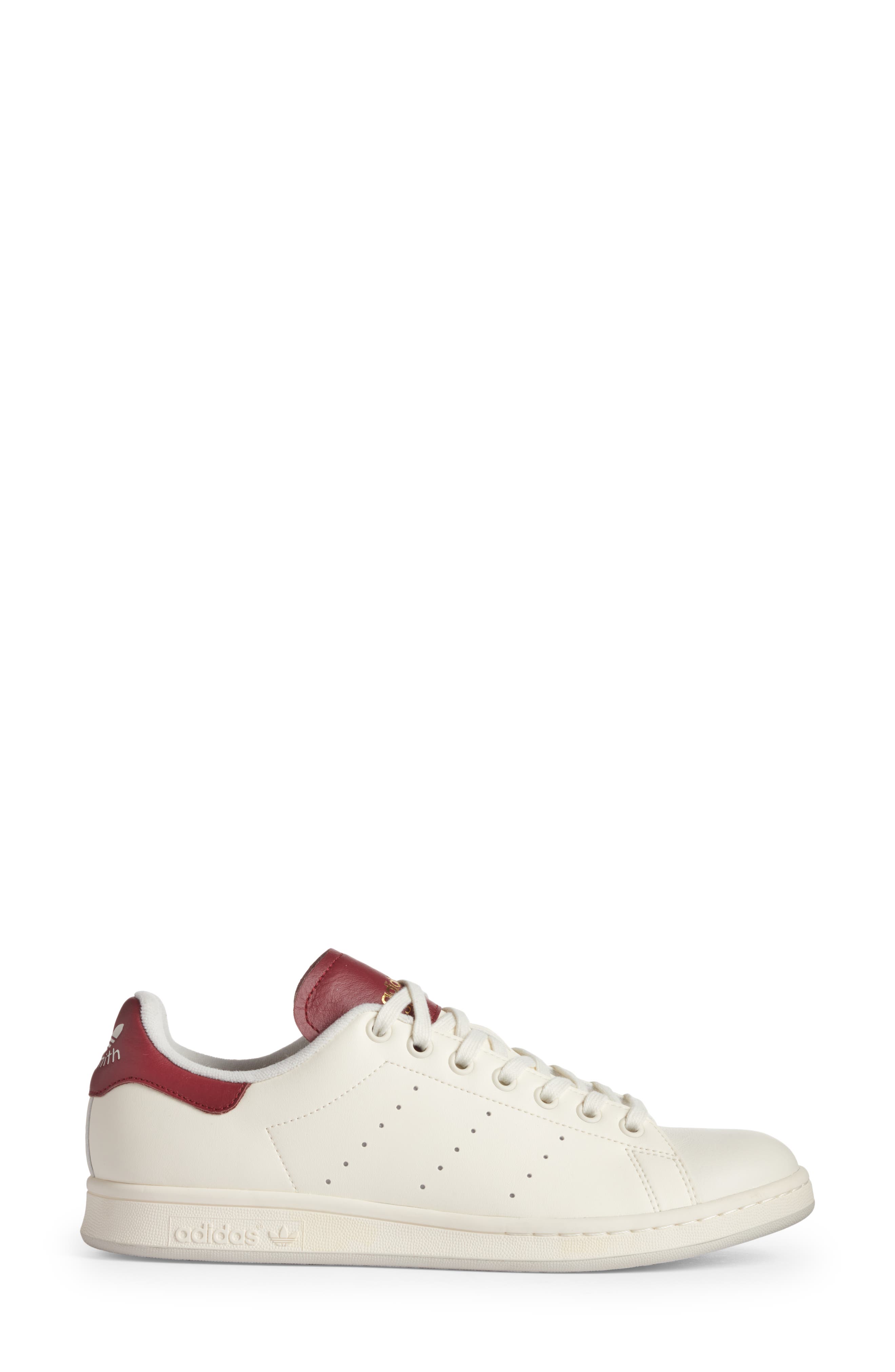 Stan Smith Sneaker, Alternate, color, OFF WHITE/ GREY/ BURGUNDY