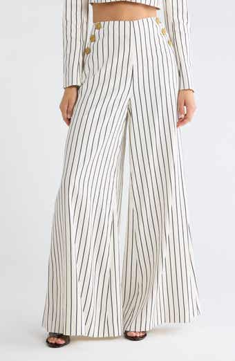Kingston Pinstriped Wide Leg Pants