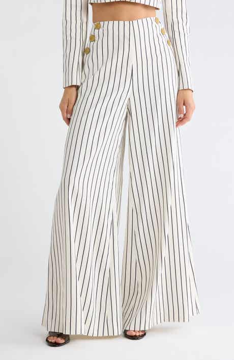 Kingston Pinstriped Wide Leg Pants