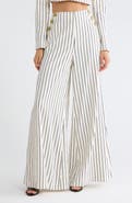 L'AGENCE Kingston Pinstriped Wide Leg Pants