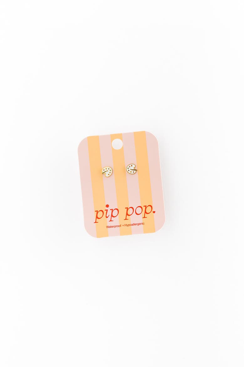 Paint Palette Stud Earrings, Alternate, color, White