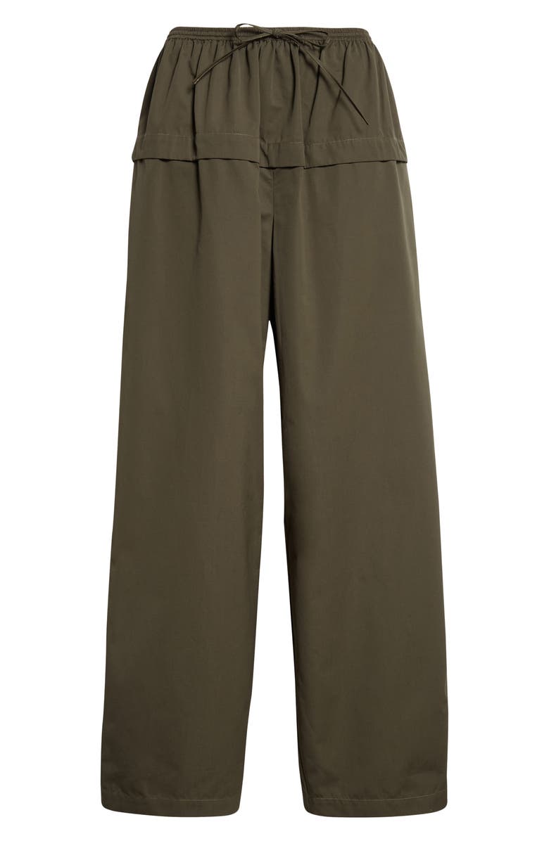 Alaïa Cotton Peplum Pants, Alternate, color, Olive