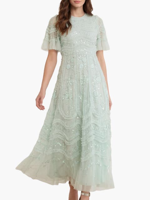 Gianna Ruffle Short Sleeve Maxi Gown