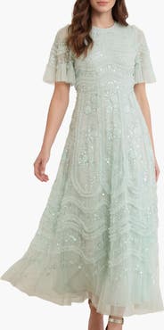Needle & Thread Gianna Ruffle Short Sleeve Maxi Gown