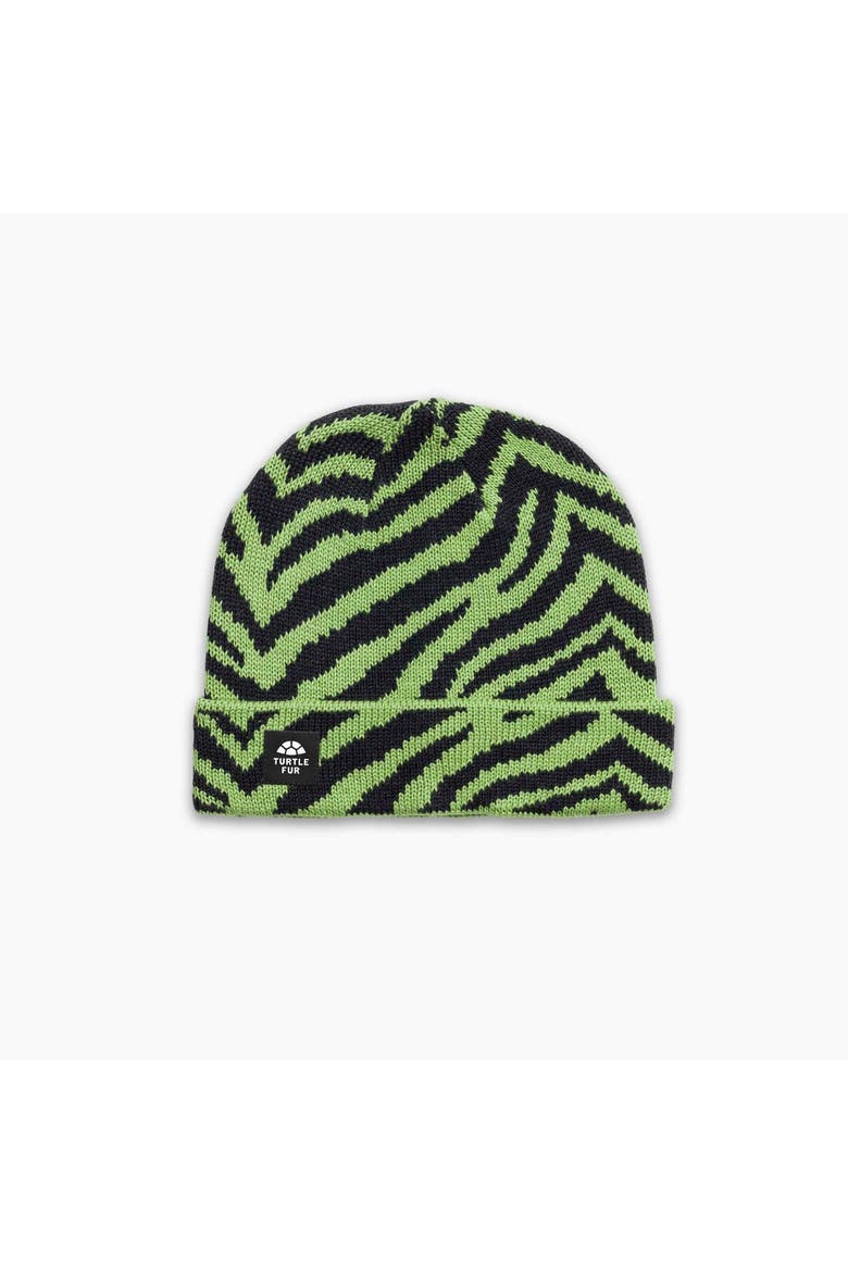 Zebralicious Winter Hat, Main, color, Lime