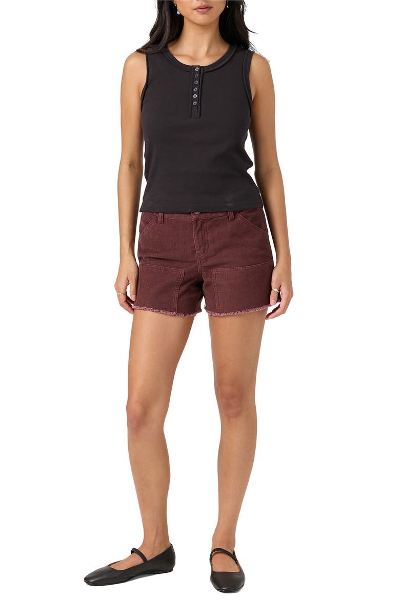 Hattie Rib Henley Tank, Alternate, color, BLACK