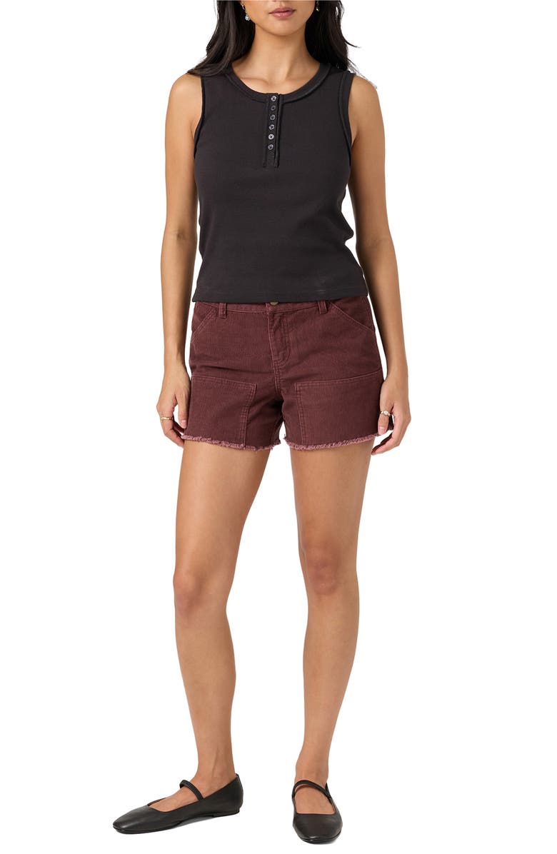 O'Neill Hattie Rib Henley Tank, Alternate, color, Black