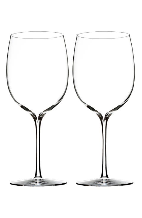'Elegance' Fine Crystal Bordeaux Glasses (Set of 2)