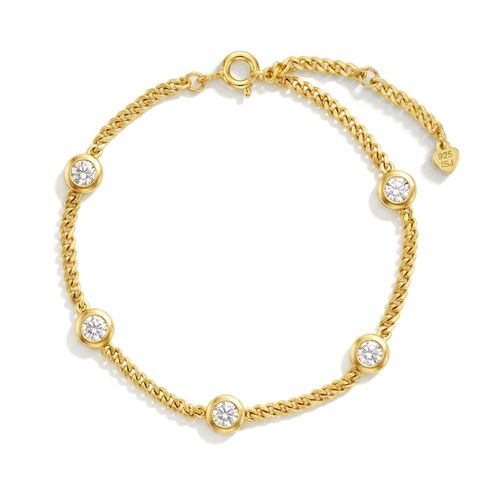 Cz Halo Girls Plated Bracelet