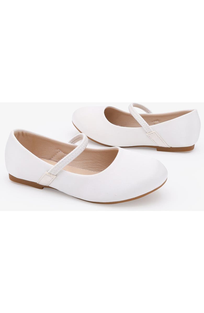 Kailee P Freeman Satin Mary Jane Flats, Alternate, color, White