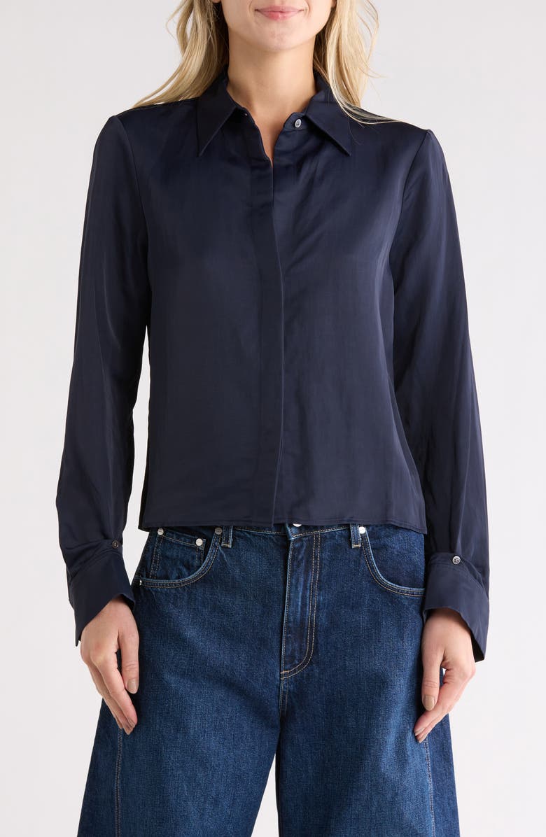TWP Button Me Up Shirt, Main, color, Midnight