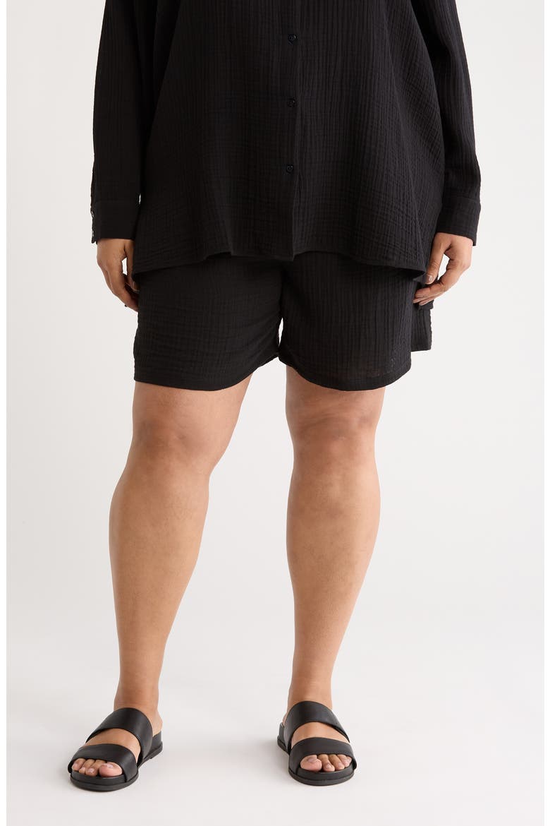 Organic Cotton Drawstring Shorts, Main, color, BLACK