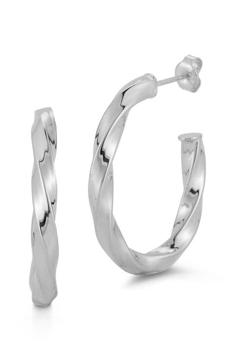 Oval Twist Hoop Earrings