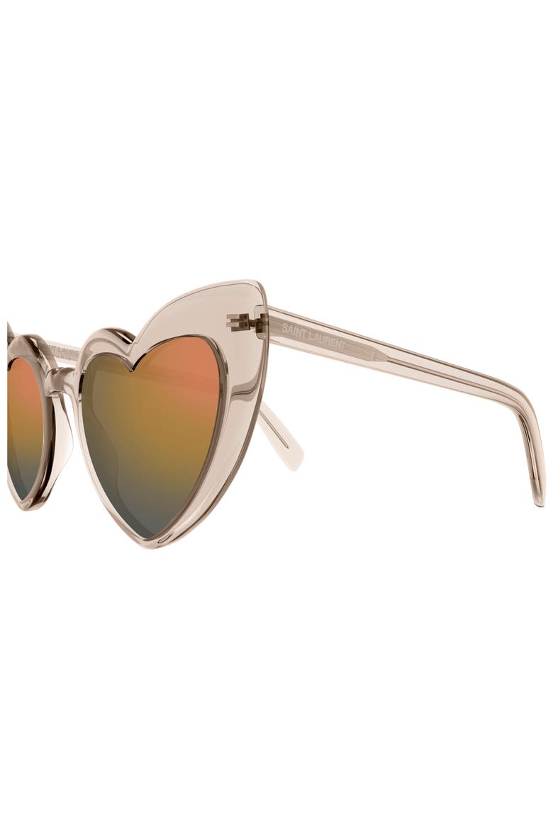 LouLou 52mm Mirrored Heart Sunglasses, Alternate, color, BEIGE