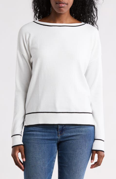 Open Neck Pullover Sweater