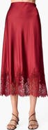 CAMI NYC Vivienne Floral Lace Panel Stretch Silk Midi Skirt