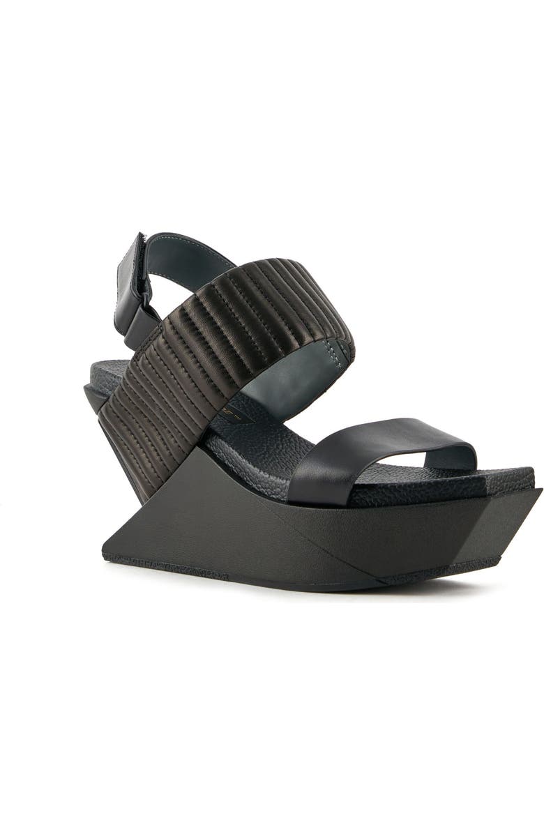 United Nude Delta Wedge Puffier Sandals, Alternate, color, Black