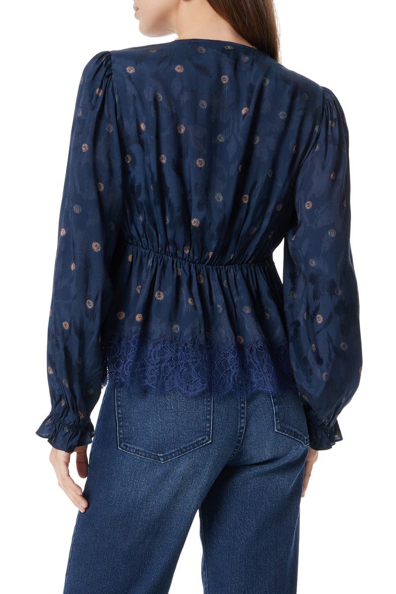 Julia Long Sleeve Top, Alternate, color, NAVY-SCRIBBLE DOT