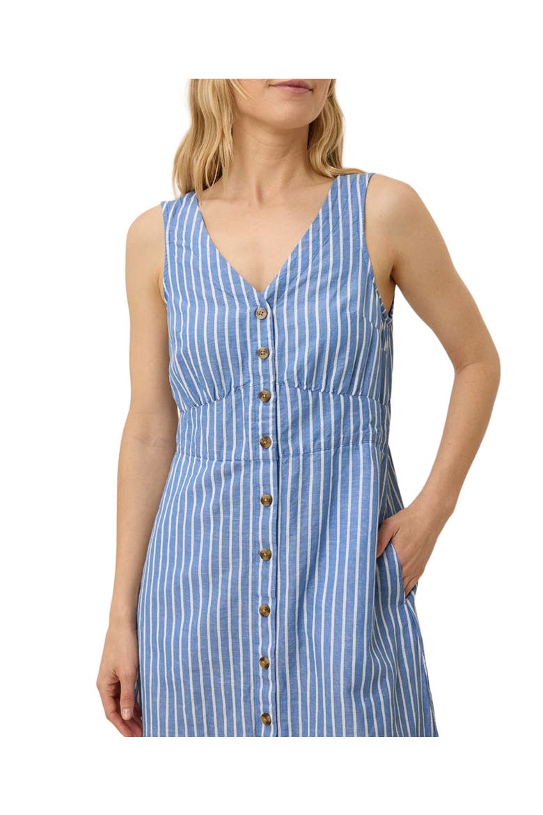 Canopy Linen Blend Button-Front Dress Made with Organic Cotton, Alternate, color, Bondi Stripe