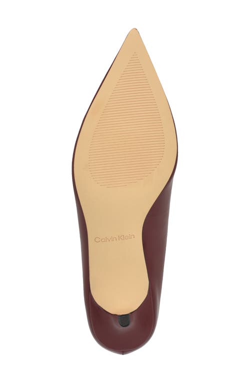 Calvin Klein Voneta Pointed Toe Kitten Heel Pump In Burgundy
