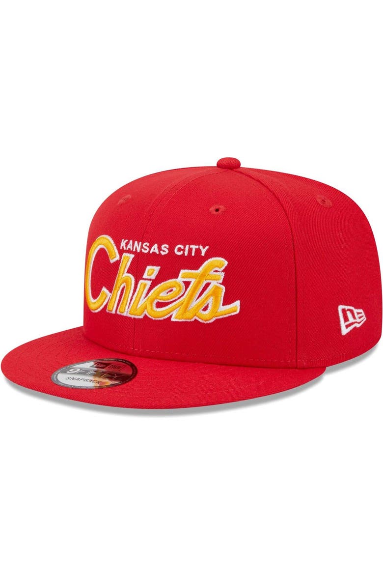 Men's New Era Red Kansas City Chiefs Main Script 9FIFTY Snapback Hat, Alternate, color, Red