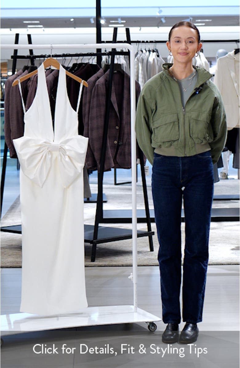 Annique Bow Plunge Cocktail Dress, sales video thumbnail