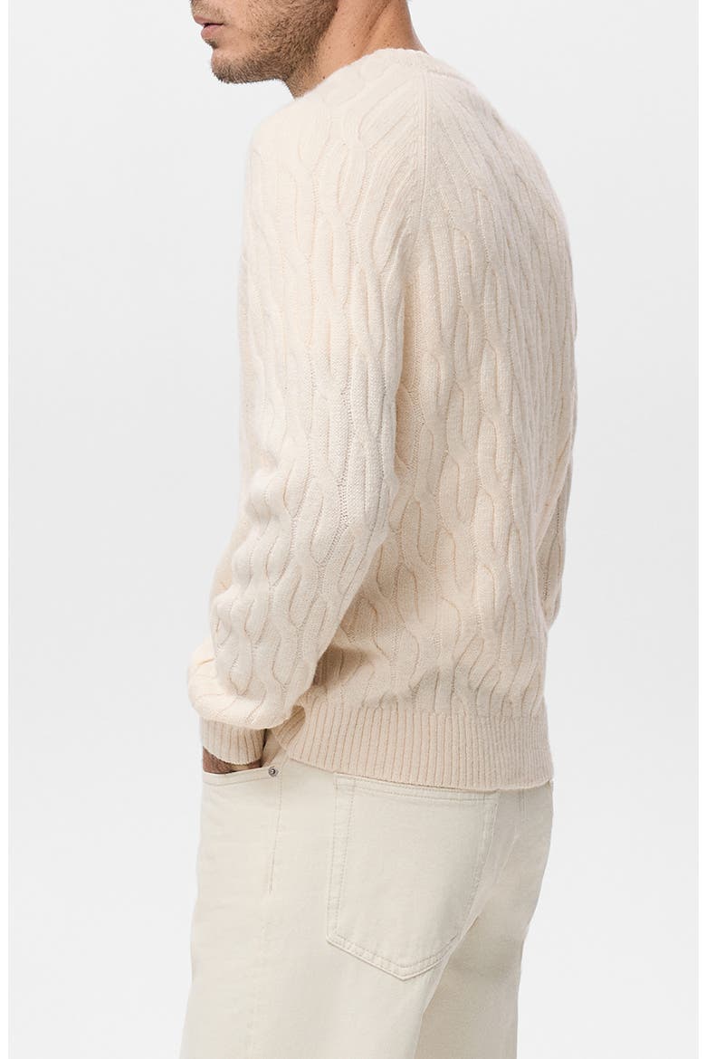Cable Crewneck Sweater, Alternate, color, ECRU