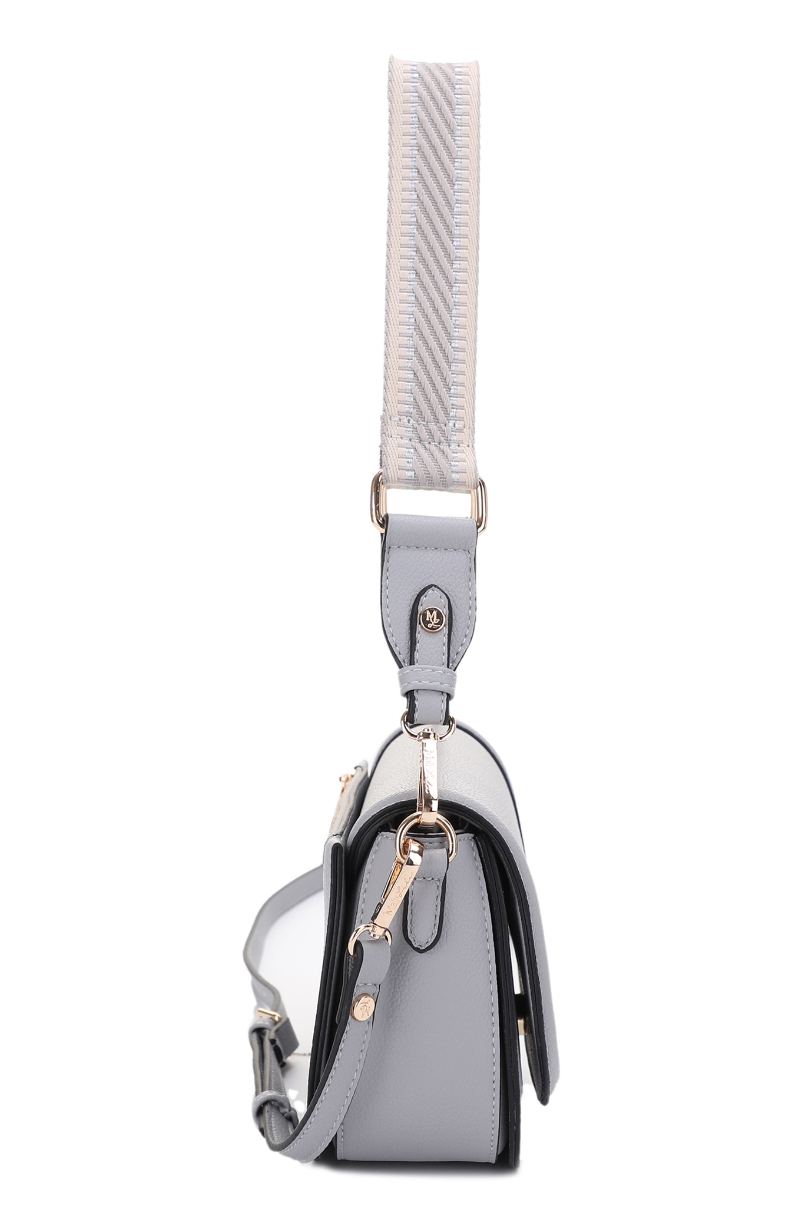 Mali + Lili Kiana Recycled Vegan Leather Crossbody Bag, Alternate, color, Grey