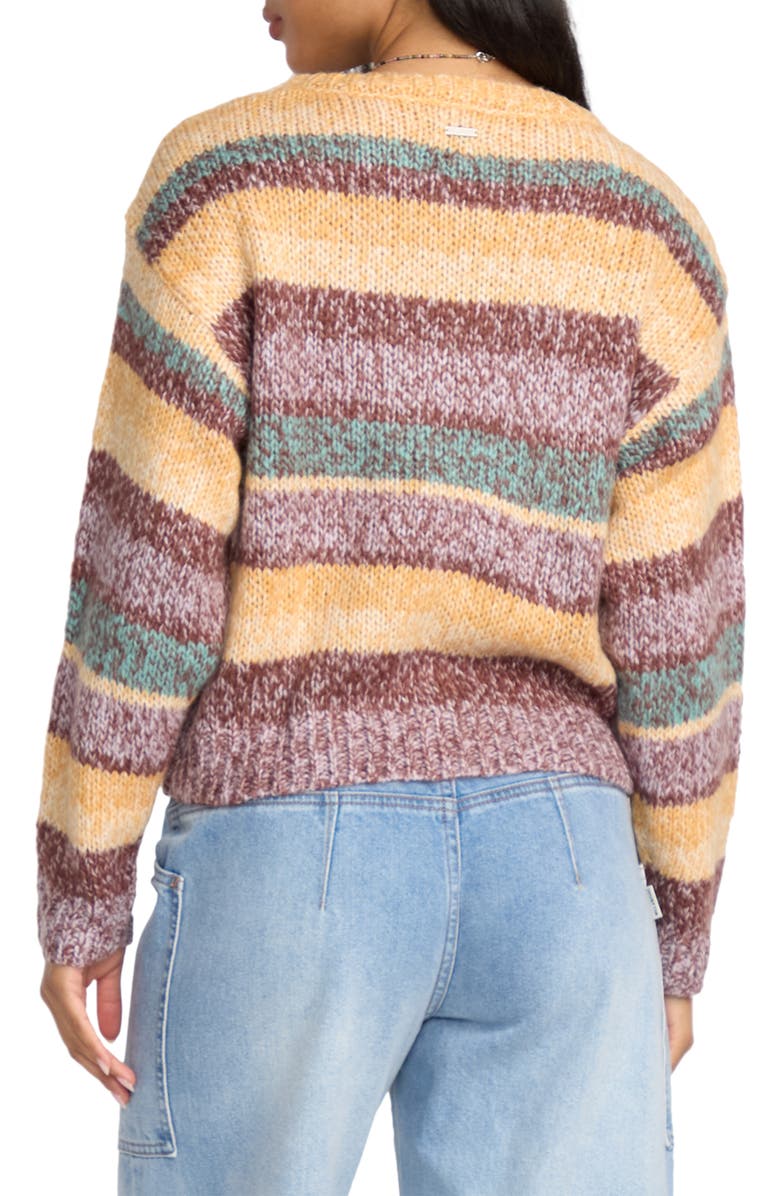Billabong So Spaced Out Stripe Sweater, Alternate, color, Mulch