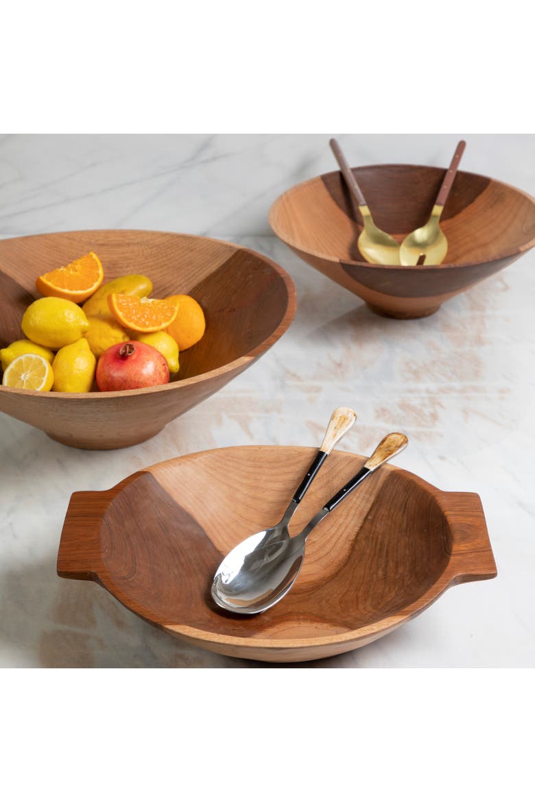 Azucar Cherry Wood Handled Bowl, Alternate, color, Natural