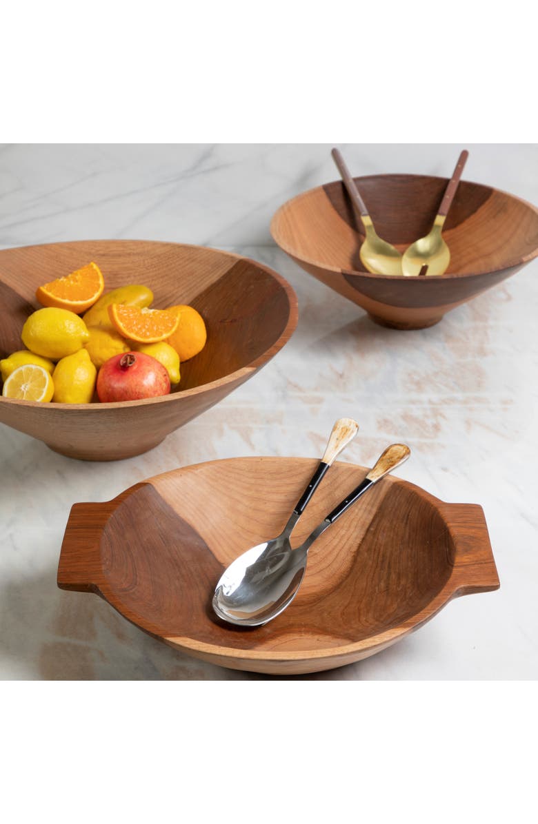 Be Home Azucar Cherry Wood Handled Bowl, Alternate, color, Natural