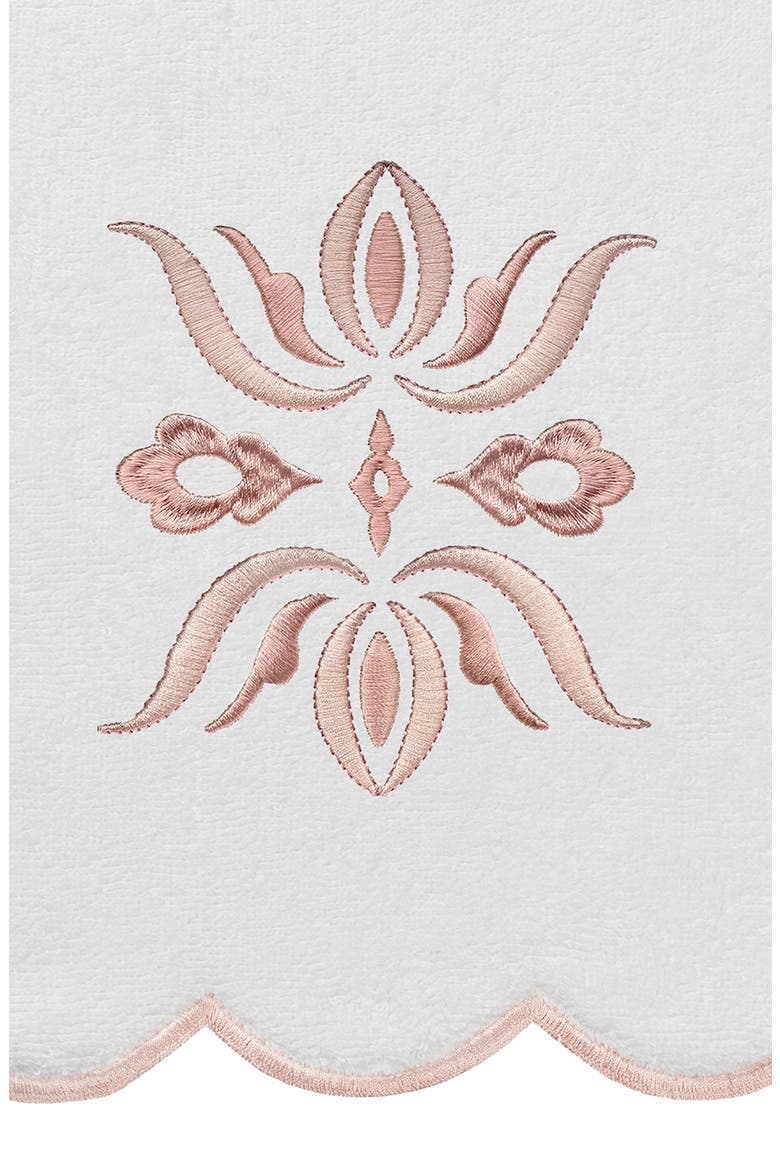 Flower Crest Scallop 3-Piece Towel Set, Alternate, color, WHITE/ PINK