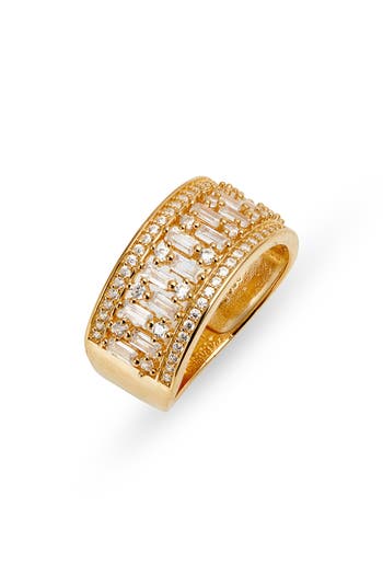 NORDSTROM NORDSTROM STERLING SILVER & CUBIC ZIRCONIA BAND RING 