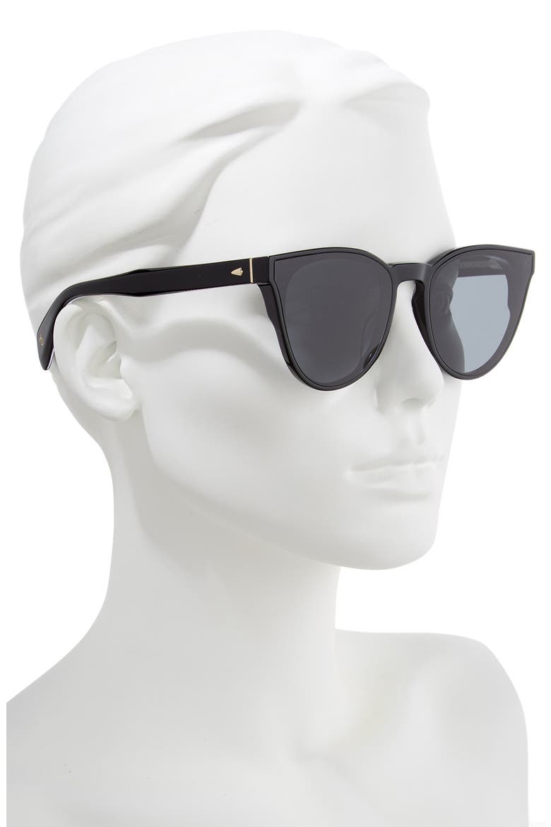 61mm Cat Eye Sunglasses, Alternate, color, BLACK