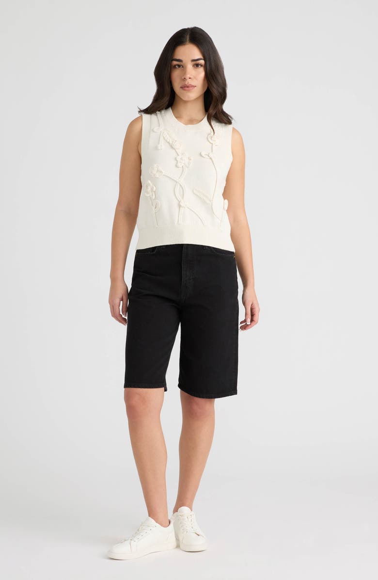 NVLT Sleeveless Floral Appliqué Sweater, Alternate, color, Marshmallow