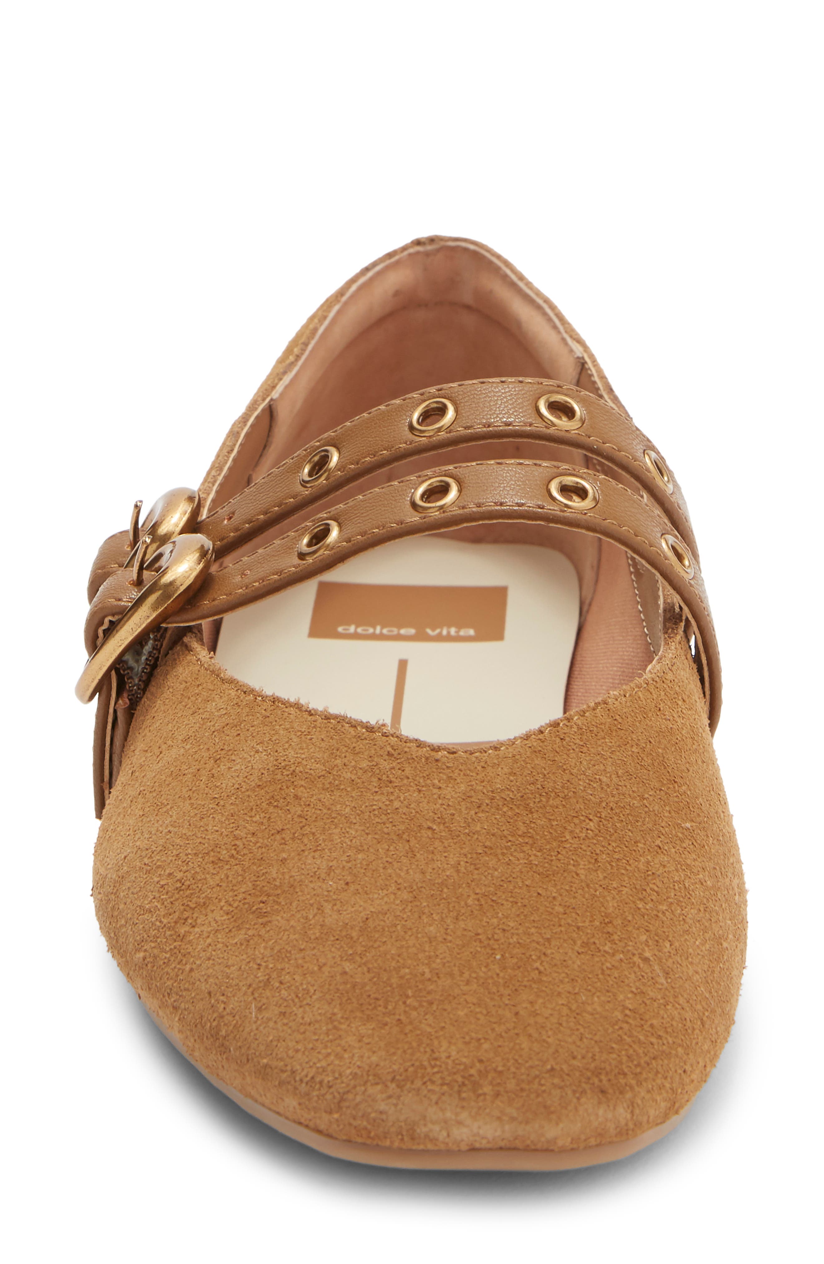 Alenia Grommet Mary Jane Flat, Alternate, color, COGNAC