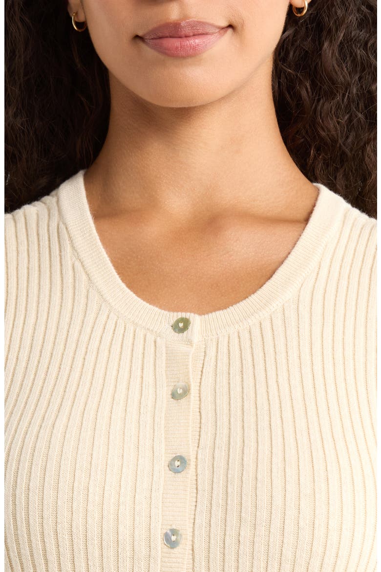 Miramar Rib Knit Linen & Cotton Blend Button-Up Sweater Tank, Alternate, color, SUMMER SAND