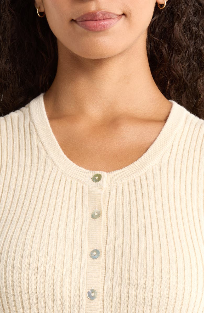 Faherty Miramar Rib Knit Linen & Cotton Blend Button-Up Sweater Tank, Alternate, color, Summer Sand