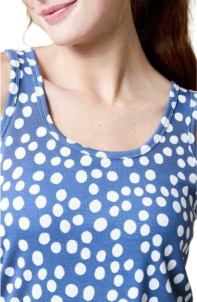 Softies Ella - Scoop Tank with Capri Pant Sleepwear Set, Alternate, color, Indigo Dot