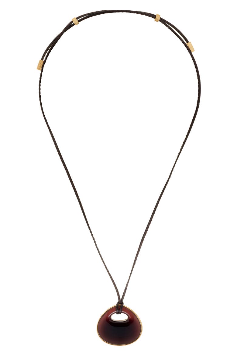 Pippa Leather Cord Pendant Necklace, Main, color, GOLD TONE / BURGUNDY