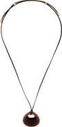 Reiss Pippa Leather Cord Pendant Necklace