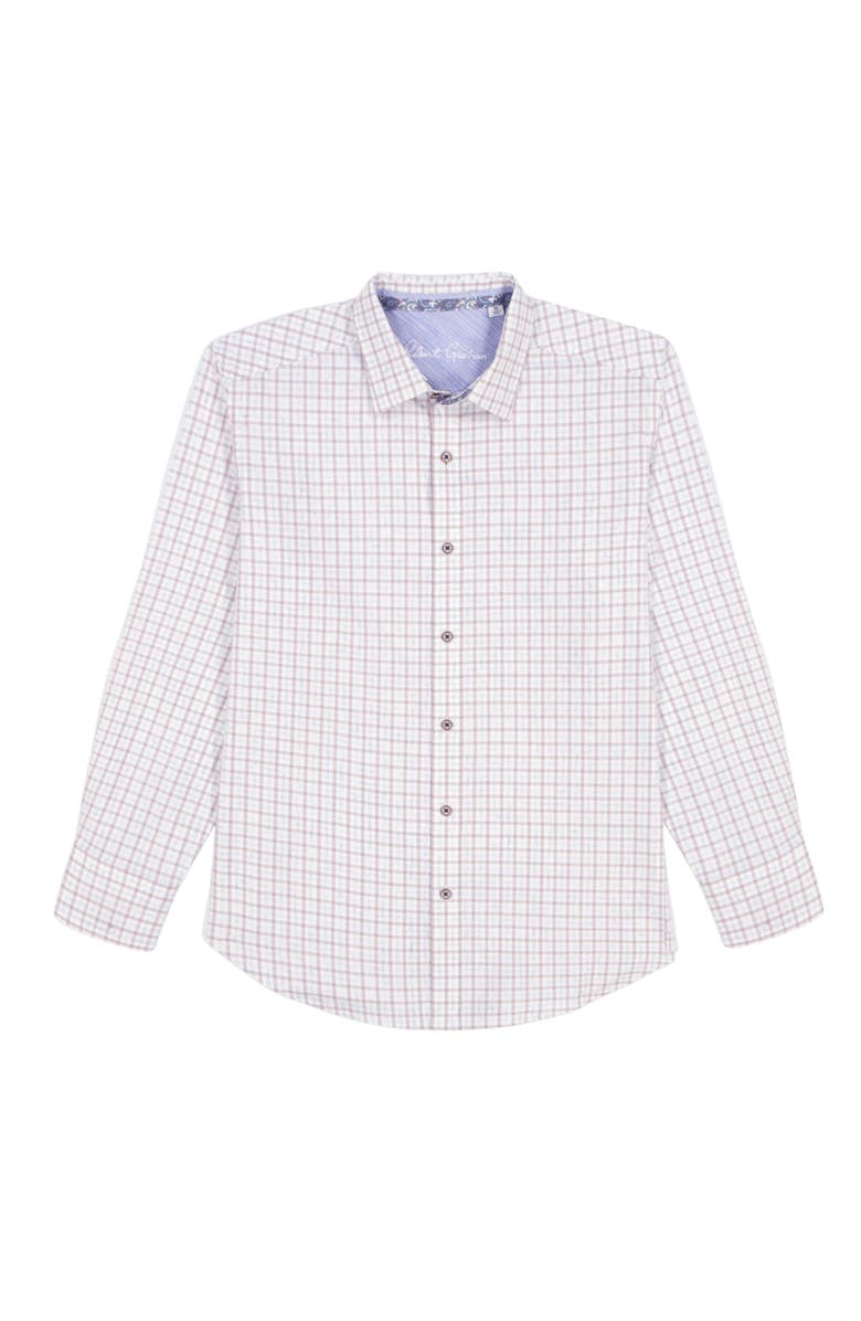 Robert Graham Darrington Check Cotton Button-Up Shirt, Alternate, color, Tan