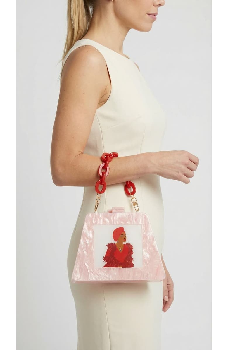 LarAllan Ade Acrylic Dinner Clutch, Alternate, color, Blush Pink