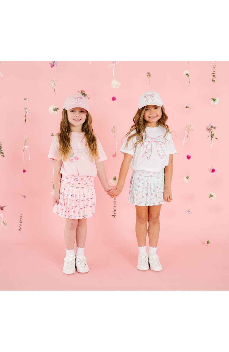 Sweet Wink Sky Blue Floral Bow Patch Short Sleeve T-Shirt, Alternate, color, White