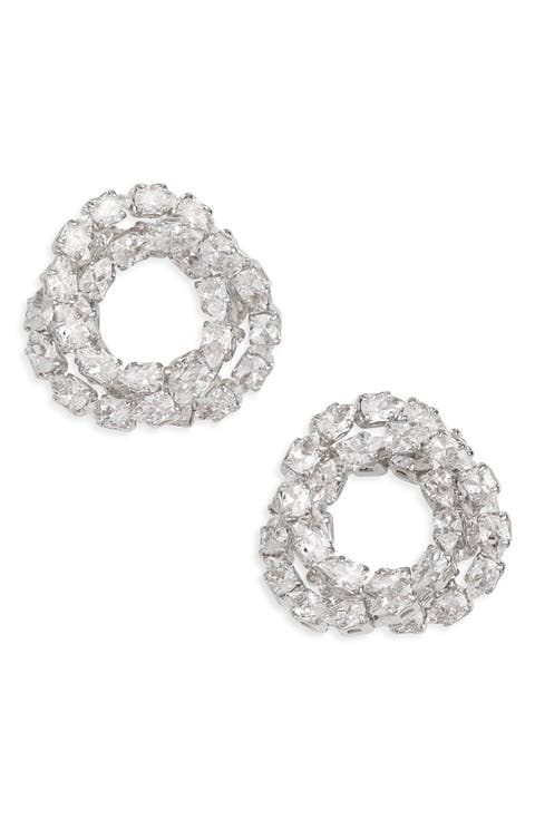 CZ Open Circle Stud Earrings